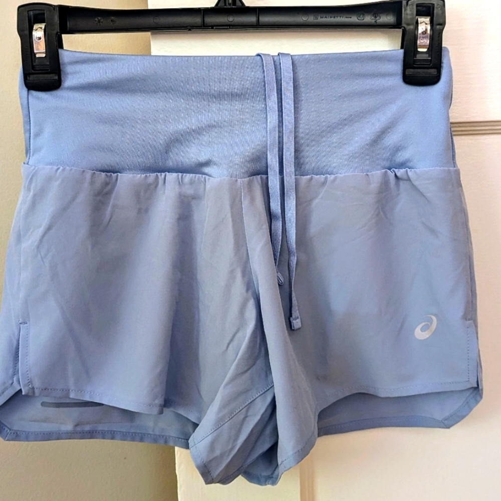 Asics baby blue running shorts NWOT—CLOSEOUT